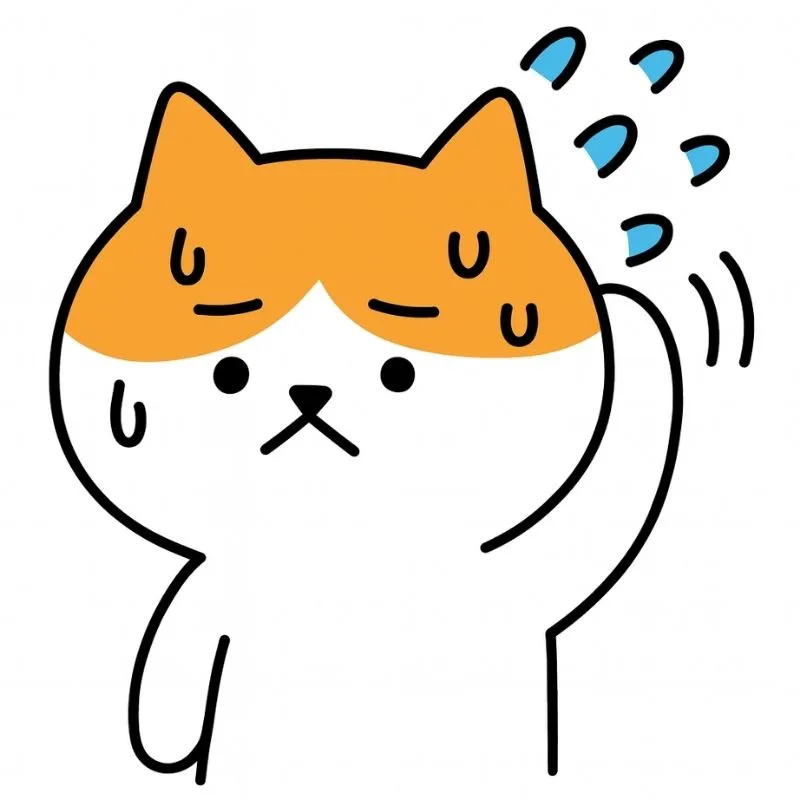 땀뻘뻘 고양이