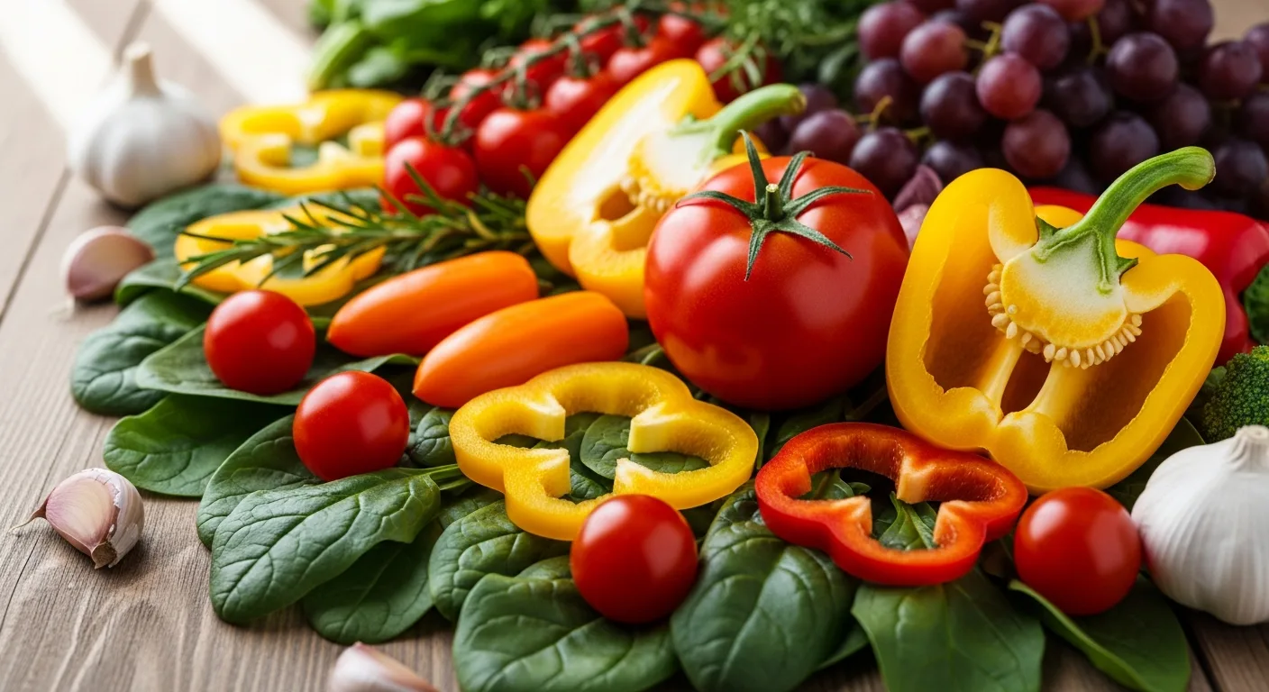 혈압 관리에 좋은 신선하고 다채로운 채소들