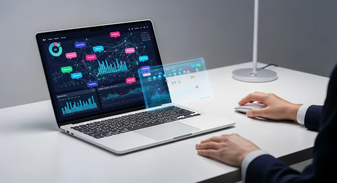 AI 블로그 관리 도구를 사용하여 효율적으로 작업하는 깔끔한 책상