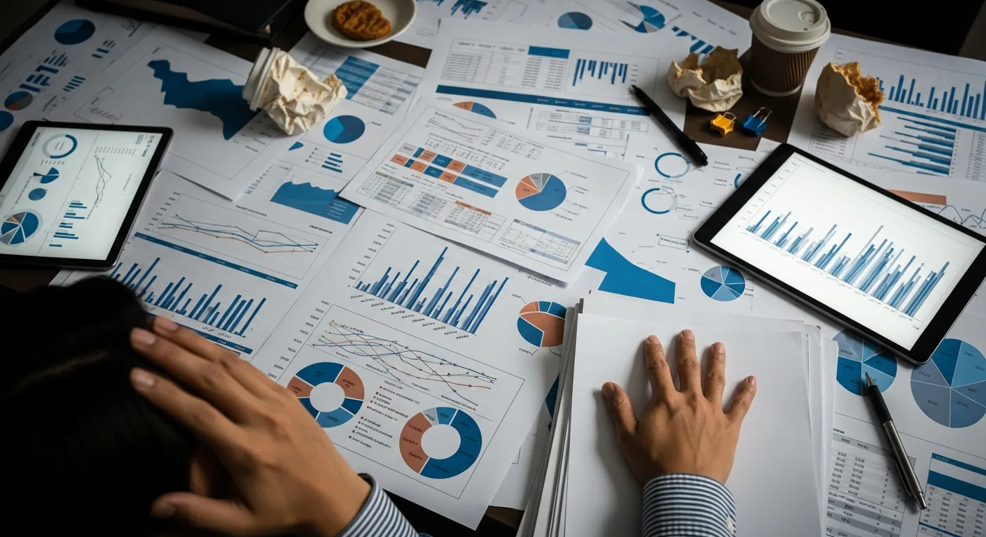 복잡한 키워드 데이터에 압도당하는 모습