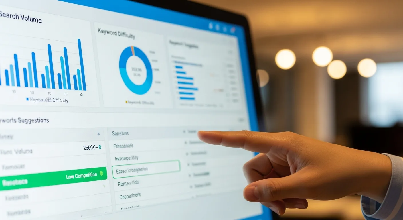 AI 키워드 분석 툴을 활용하는 모습